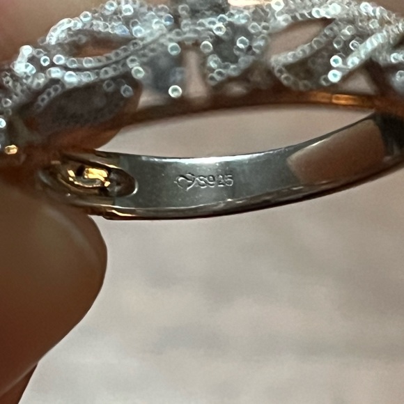 NEW JEULIA LEAF DESIGN ROUND CUT STERLING SILVER RING SET IN 8.5 - Picture 14 of 15